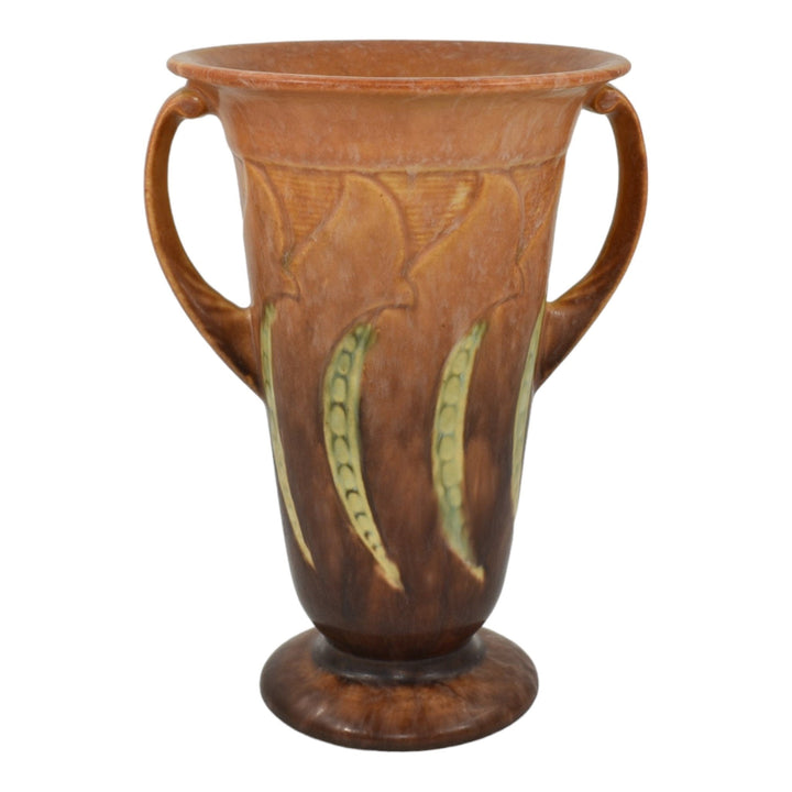 Roseville Falline Brown 1933 Vintage Arts And Crafts Pottery Ceramic Vase 646-8