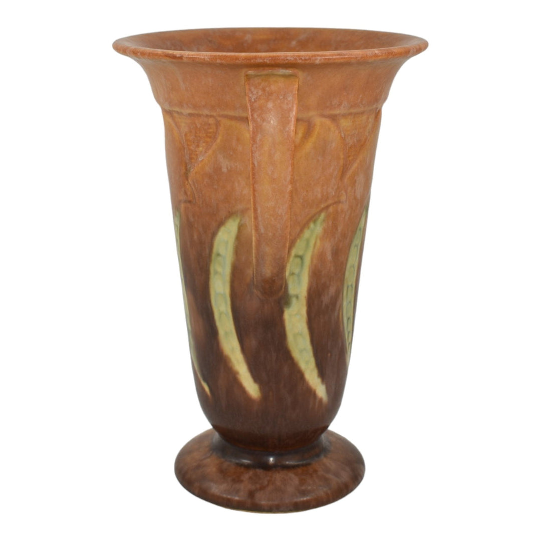 Roseville Falline Brown 1933 Vintage Arts And Crafts Pottery Ceramic Vase 646-8