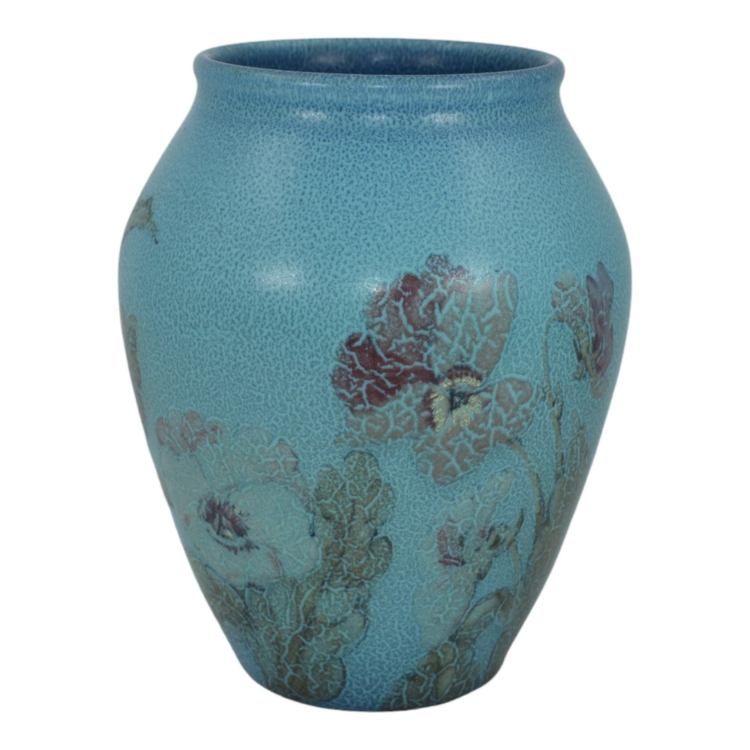 Rookwood 1929 Vintage Art Pottery Blue Vellum Floral Ceramic Vase 915D Pullman