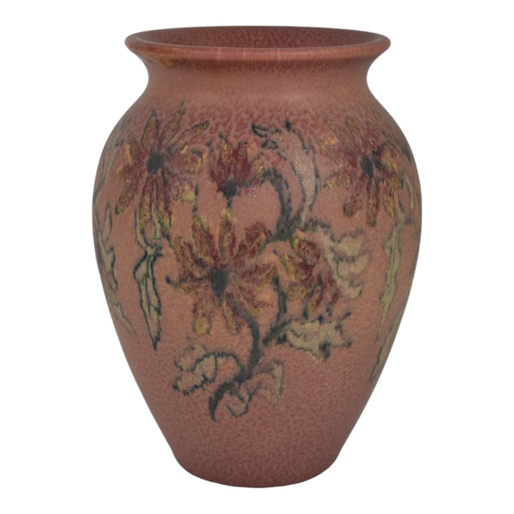 Rookwood 1923 Vintage Arts And Crafts Pottery Red Floral Ceramic Vase 363 Abel