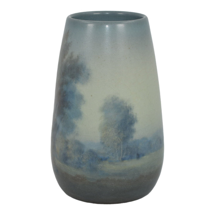 Rookwood 1920 Art Pottery Blue Vellum Scenic Landscape Ceramic Vase 21 ...