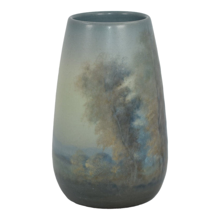 Rookwood 1920 Art Pottery Blue Vellum Scenic Landscape Ceramic Vase 21 ...