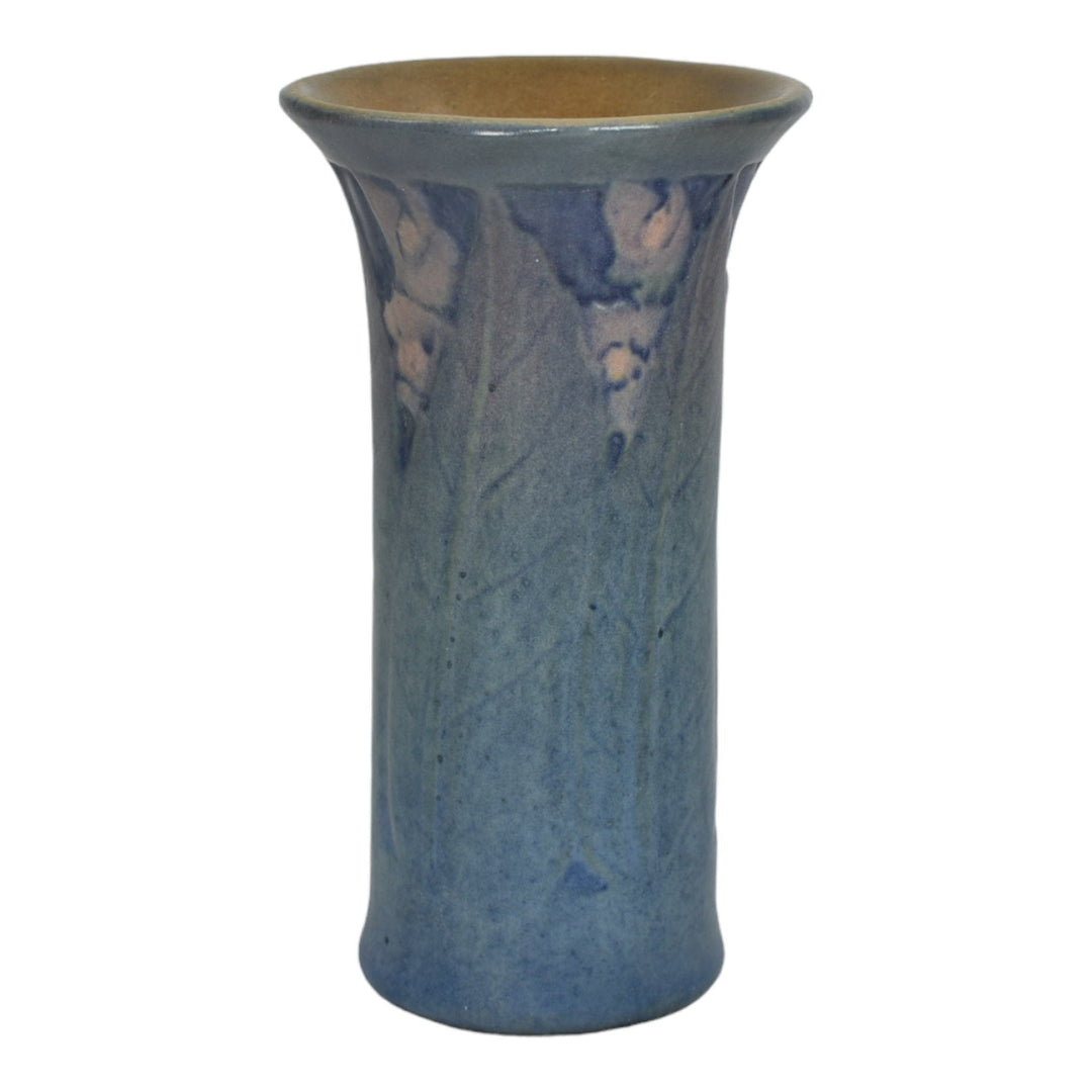 Newcomb College 1924 Vintage Arts and Crafts Pottery Blue Ceramic Vase Irvine