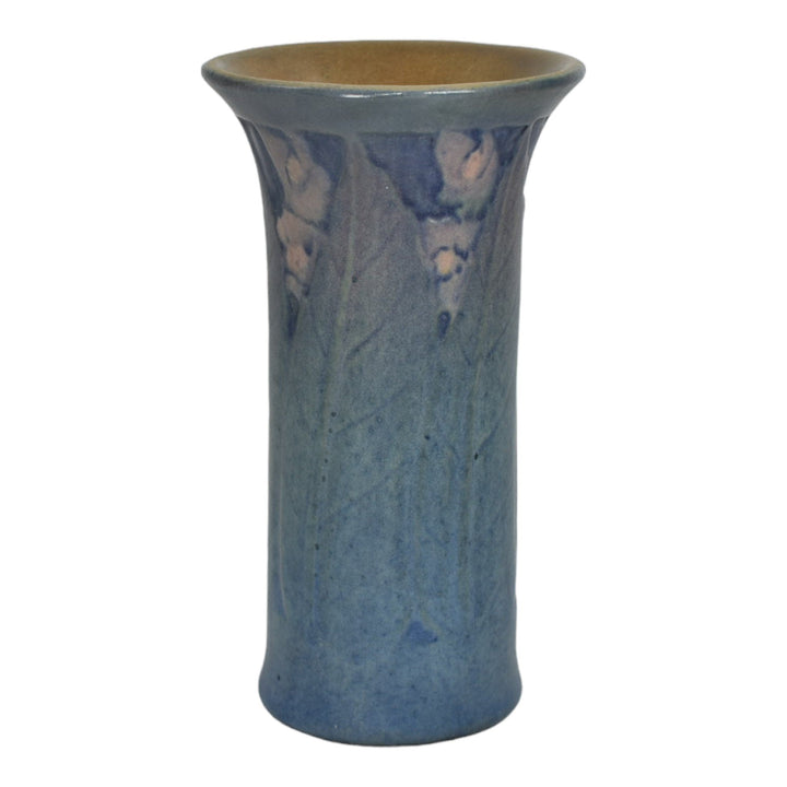 Newcomb College 1924 Vintage Arts and Crafts Pottery Blue Ceramic Vase Irvine