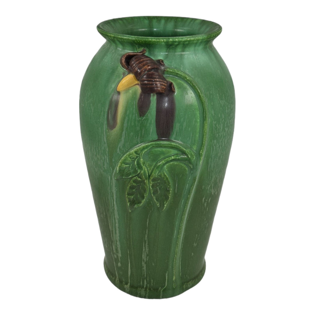 Ephraim Faience 2003 Hand Made Purple Nightshade Matte Green Flower Vase 310