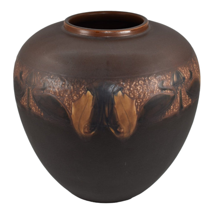Roseville Victorian Art Brown 1925 Vintage Arts And Crafts Pottery Vase 264-9