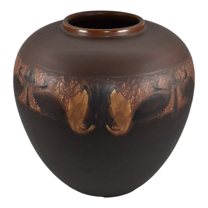 Roseville Victorian Art Brown 1925 Vintage Arts And Crafts Pottery Vase 264-9