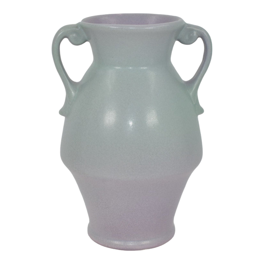 Rumrill Red Wing 1930s Vintage Art Pottery Purple And Green Ceramic Vase 287