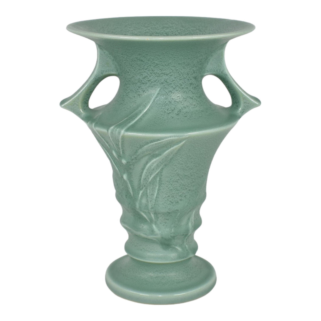 Roseville Crystal Green 1939 Vintage Art Deco Pottery Ceramic Vase 933-7 - Just Art Pottery
