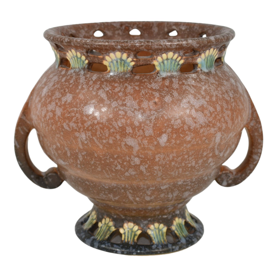 Roseville Ferella Tan 1930 Vintage Art Deco Pottery Ceramic Flower Vase 504-5 - Just Art Pottery