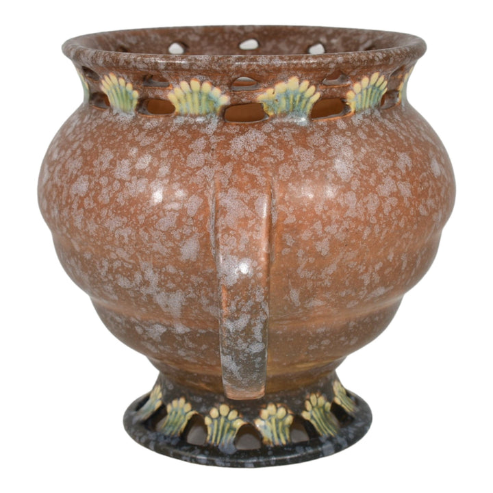 Roseville Ferella Tan 1930 Vintage Art Deco Pottery Ceramic Flower Vase 504-5 - Just Art Pottery