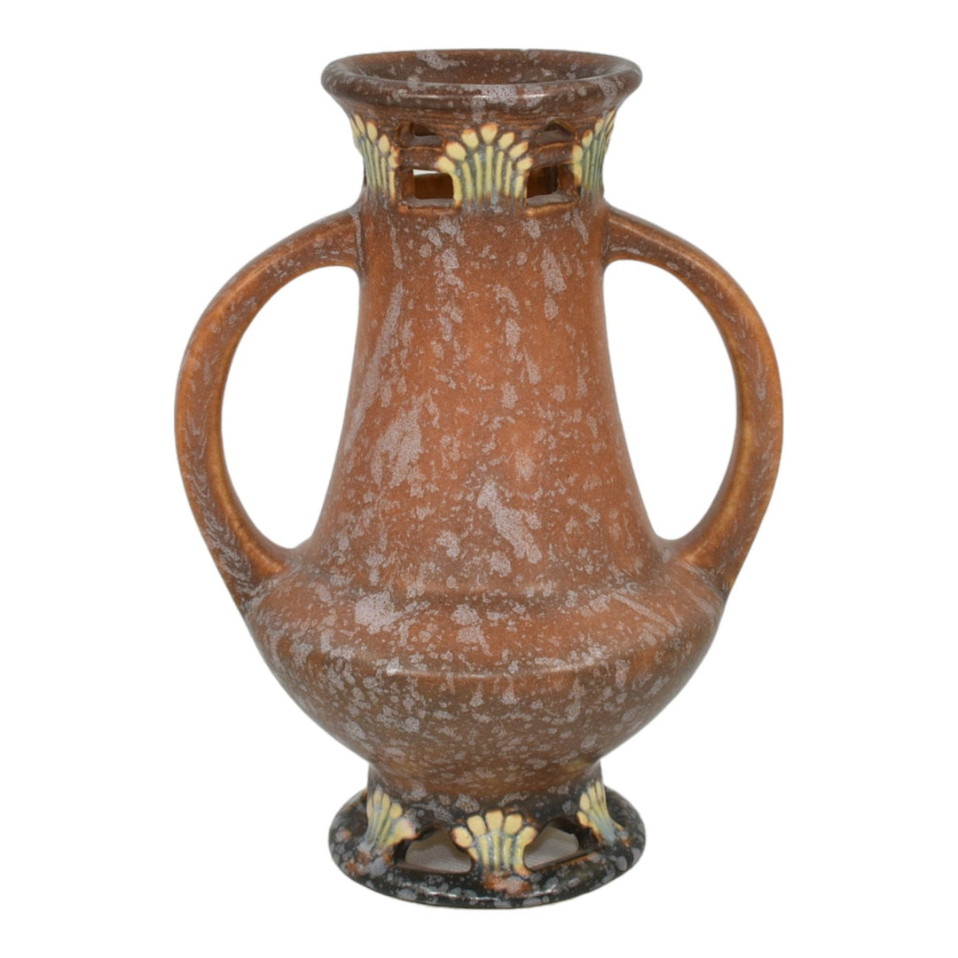 Roseville Ferella Tan 1930 Vintage Art Deco Pottery Ceramic Flower Vase 499-6 - Just Art Pottery