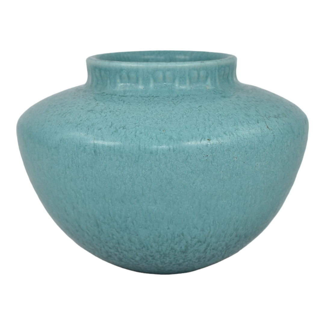 Roseville Tourmaline Turquoise Blue 1933 Art Deco Pottery Ceramic Vase 200-4 - Just Art Pottery