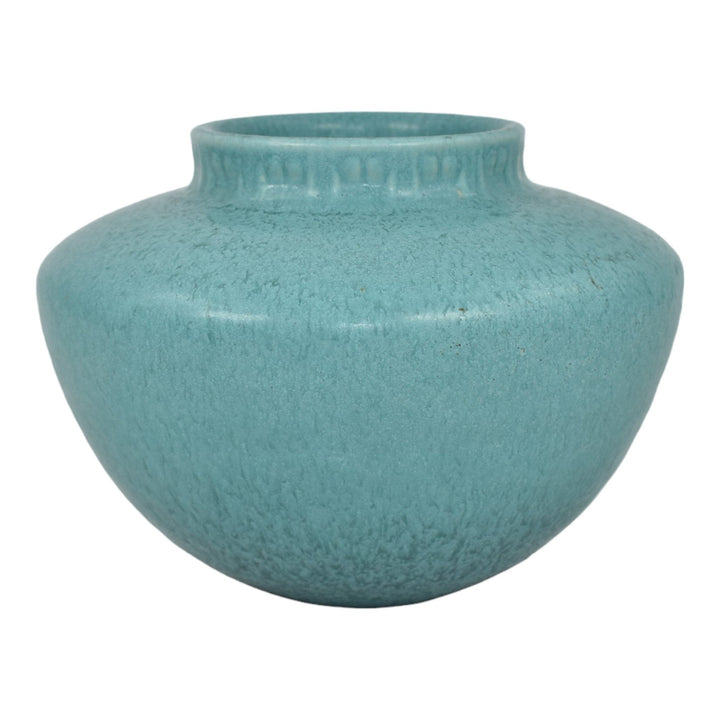 Roseville Tourmaline Turquoise Blue 1933 Art Deco Pottery Ceramic Vase 200-4 - Just Art Pottery