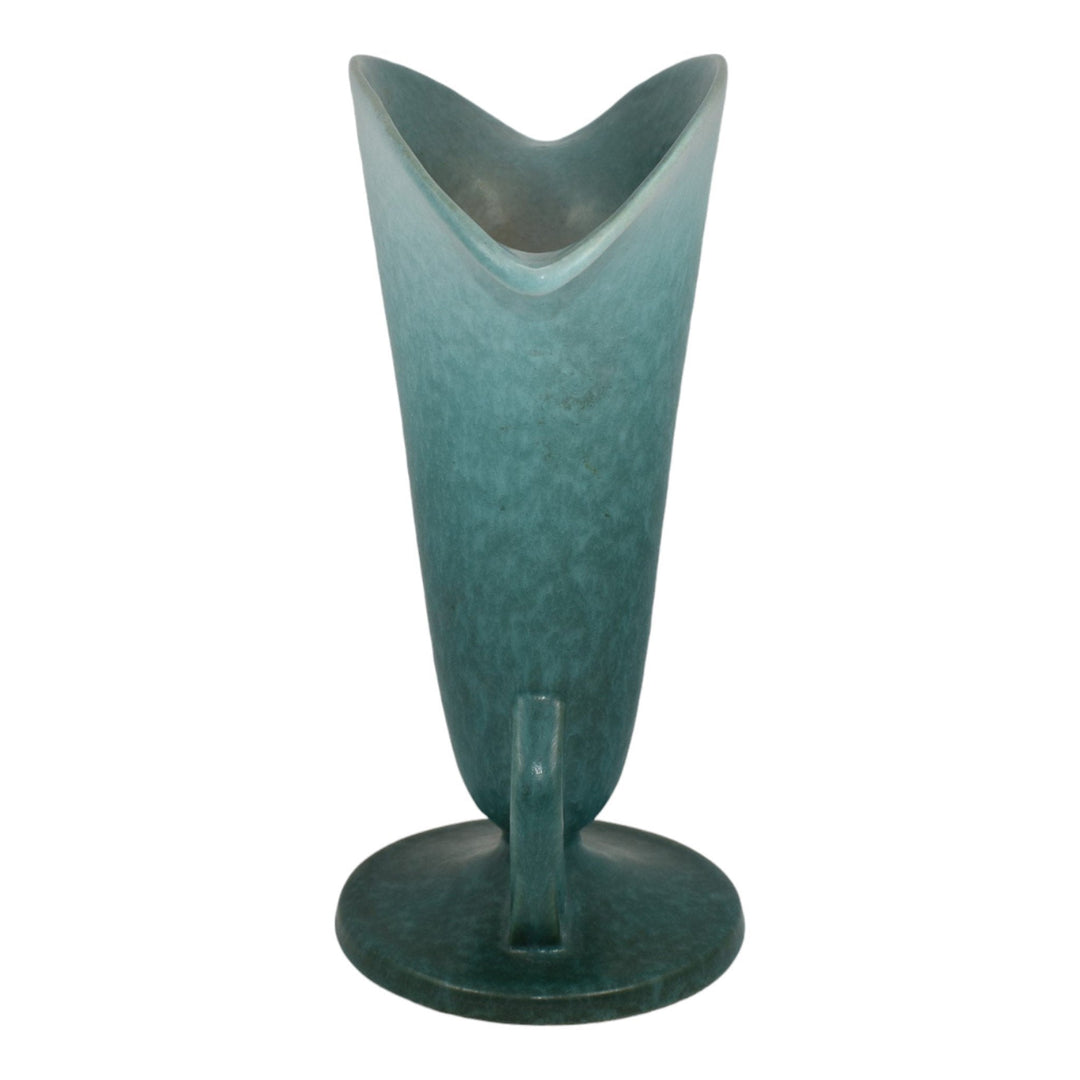 Roseville Rozane Patterns Mottled Blue 1941 Vintage Pottery Ceramic Vase 6-9