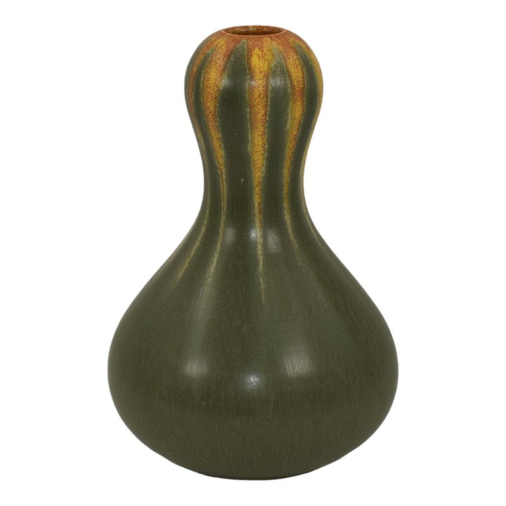 Ephraim Faience Pottery 2006 Pear Gourd Prairie Grass Glaze Vase 628