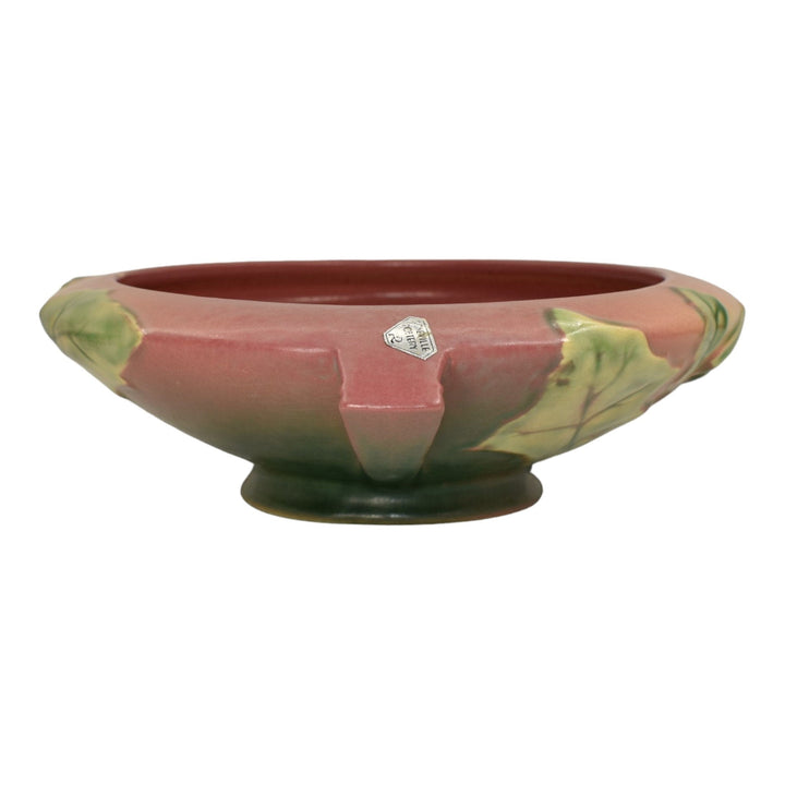 Roseville Thornapple Pink 1937 Vintage Art Pottery Ceramic Console Bowl 308-7 - Just Art Pottery