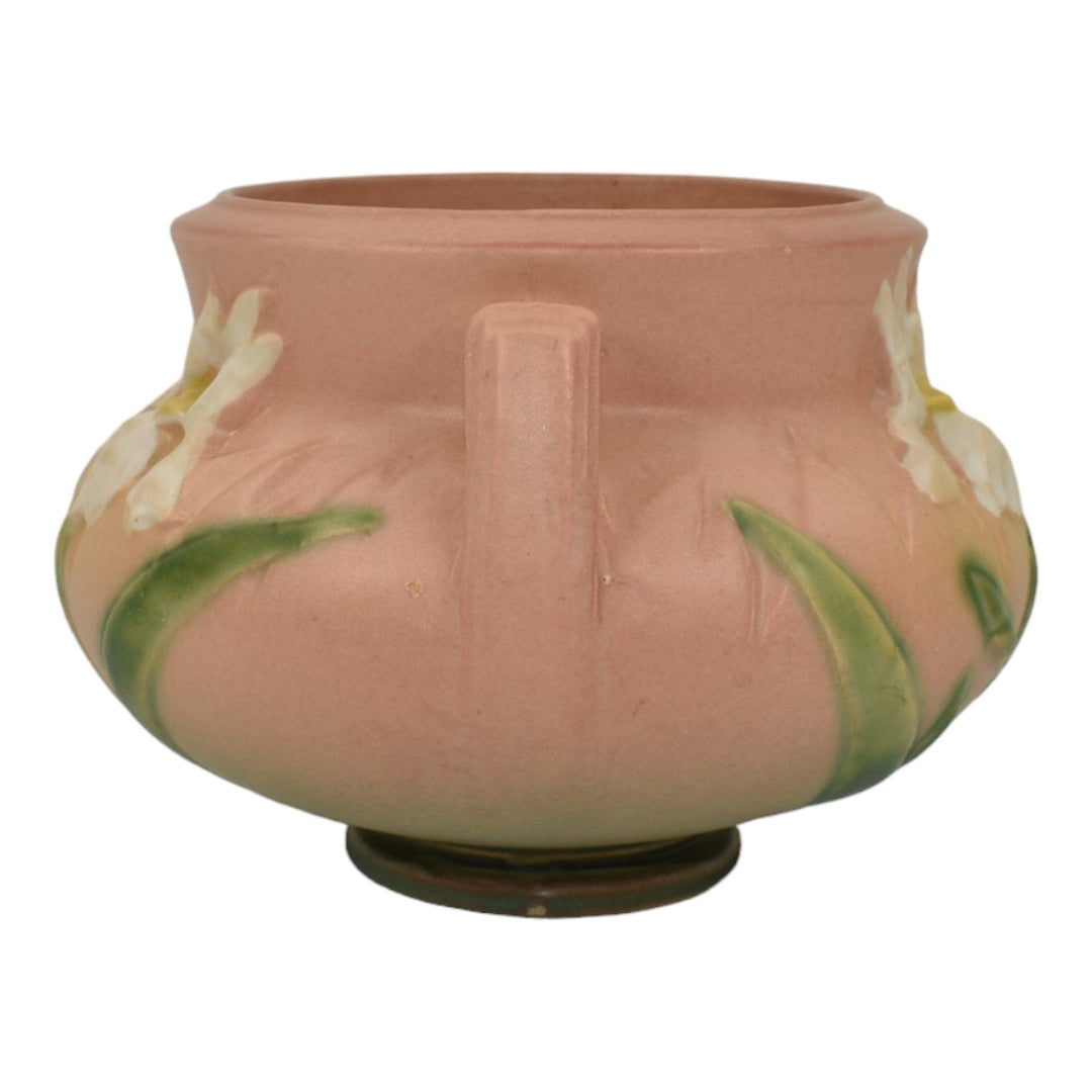 Roseville Iris Pink 1939 Vintage Art Deco Pottery Ceramic Jardiniere 647-4