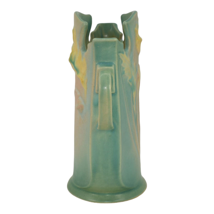 Roseville Poppy Green 1938 Vintage Art Deco Pottery Ceramic Vase 870-8