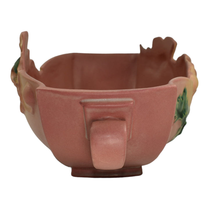 Roseville Poppy Pink 1938 Vintage Art Deco Pottery Ceramic Console Bowl 340-14