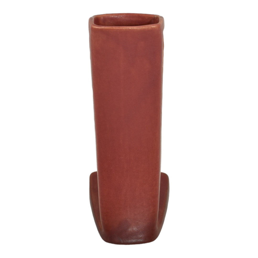 Roseville Silhouette Red 1950 Mid Century Modern Art Pottery Ceramic Vase 781-6