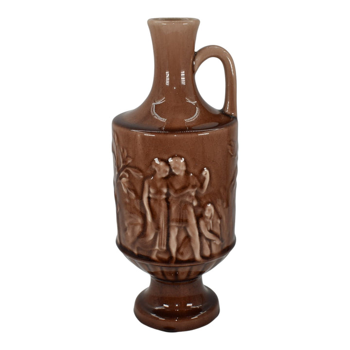 Rookwood 1946 Art Pottery High Glaze Brown Greek Figural Scene Ewer Jug 6791