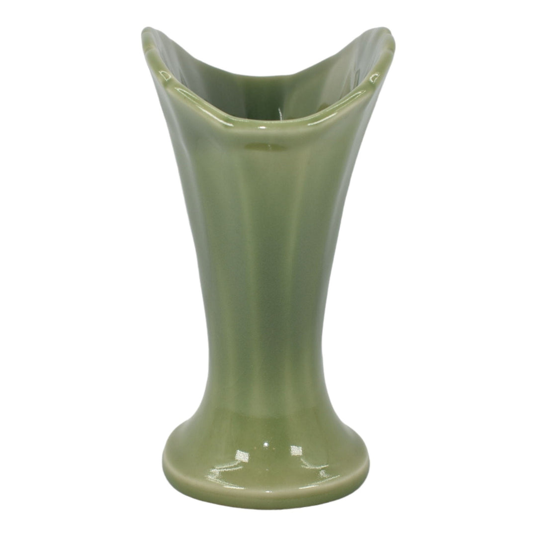 Rookwood 1946 Vintage Mid Century Modern Art Pottery Green Fan Ceramic Vase 2935