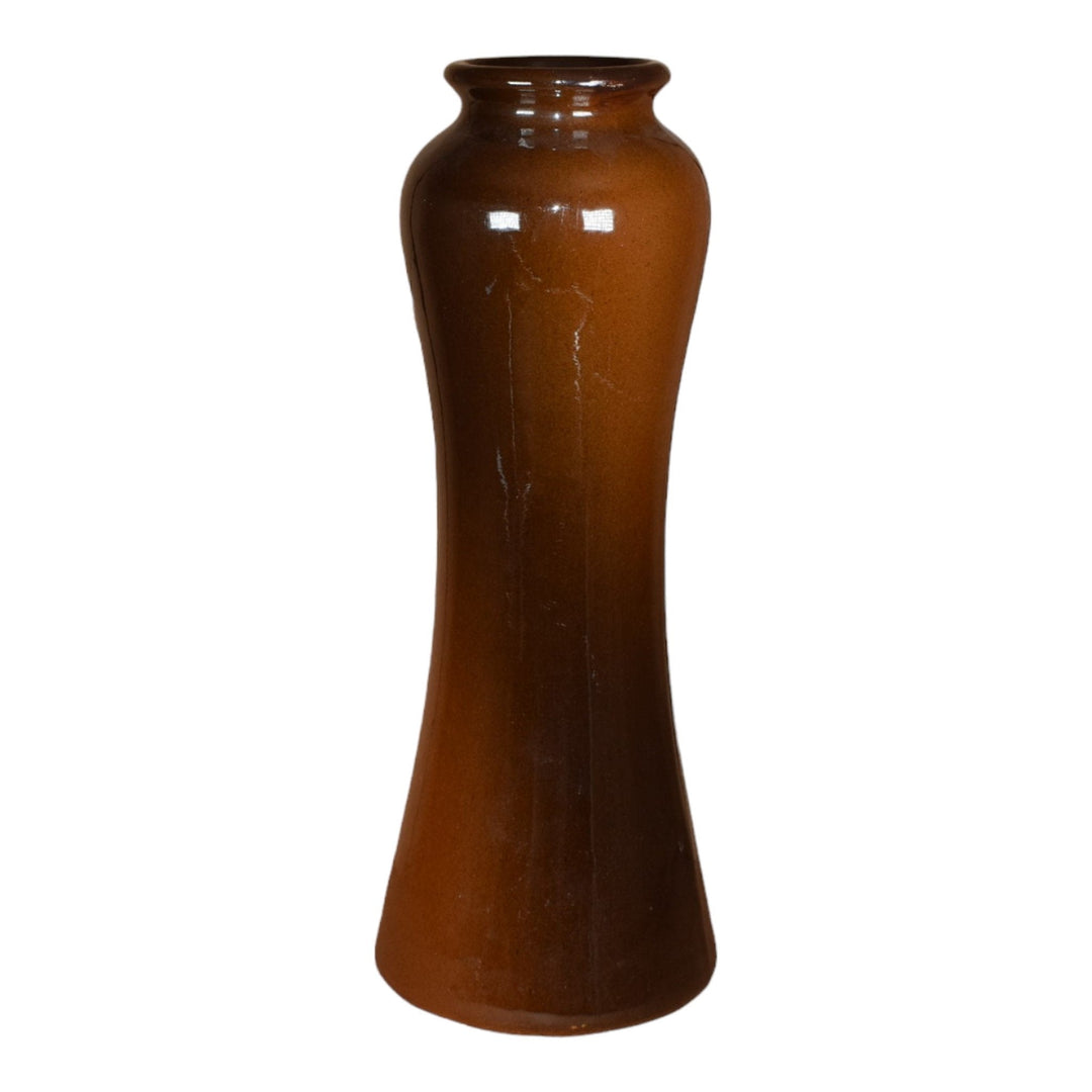 Owens Utopian Early 1900s Pottery Hand Painted Standard Glaze Ceramic Vase 01