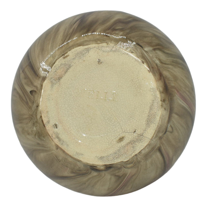 Weller Marbleized 1914 Vintage Art Pottery Brown Swirl Glaze Ceramic Vase