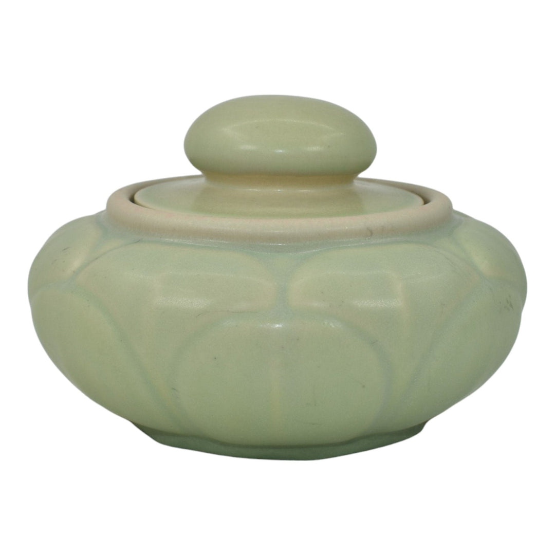 Rookwood 1929 Arts And Crafts Pottery Matte Green Ceramic Covered Jar 6136