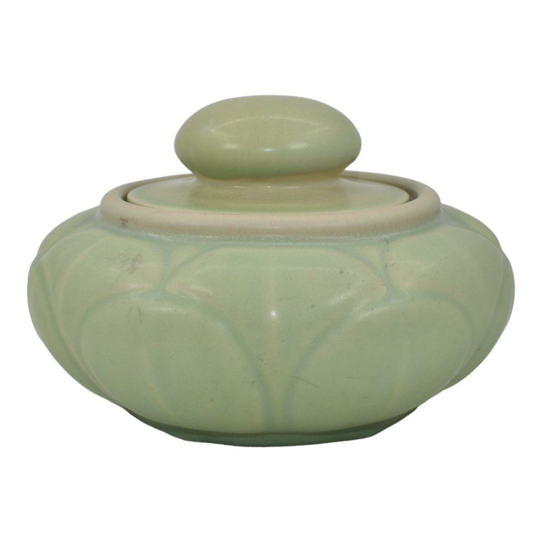 Rookwood 1929 Arts And Crafts Pottery Matte Green Ceramic Covered Jar 6136