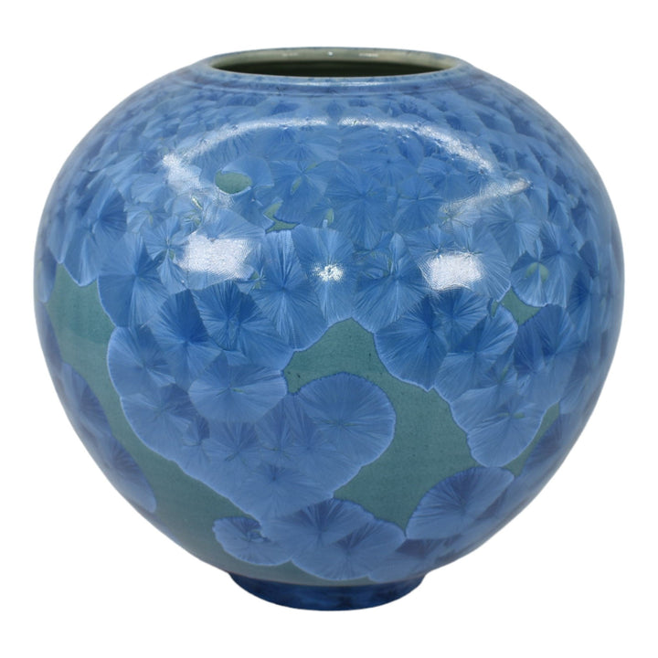Redbrush Studio Art Pottery Crystalline Blue Hand Made Ceramic Vase Smyth