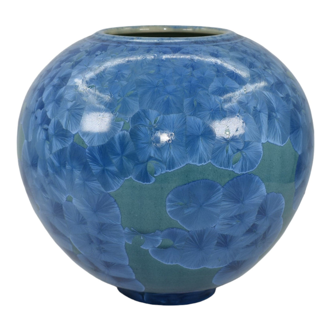Redbrush Studio Art Pottery Crystalline Blue Hand Made Ceramic Vase Smyth