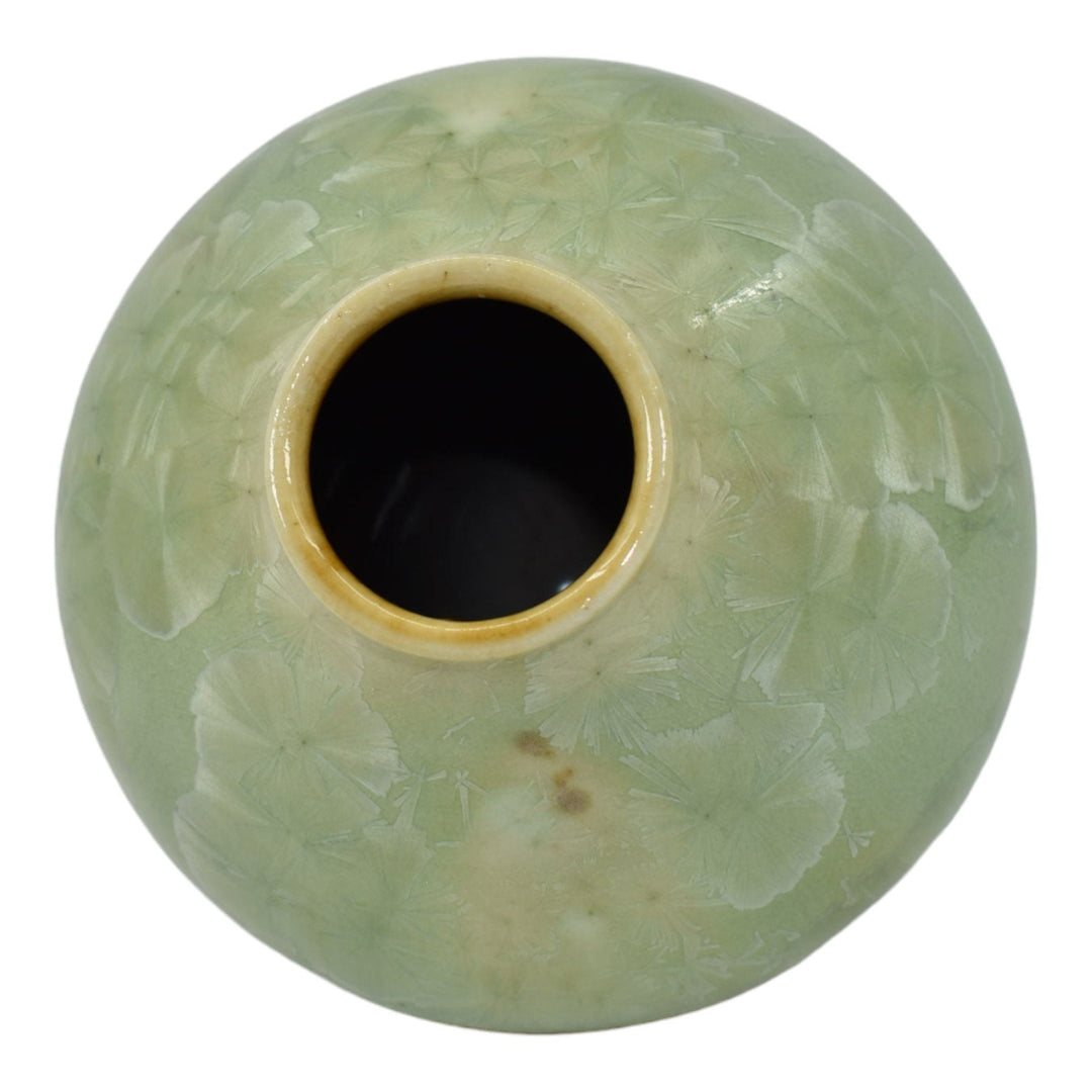 Redbrush Studio Art Pottery Crystalline Green Hand Made Ceramic Vase Smyth
