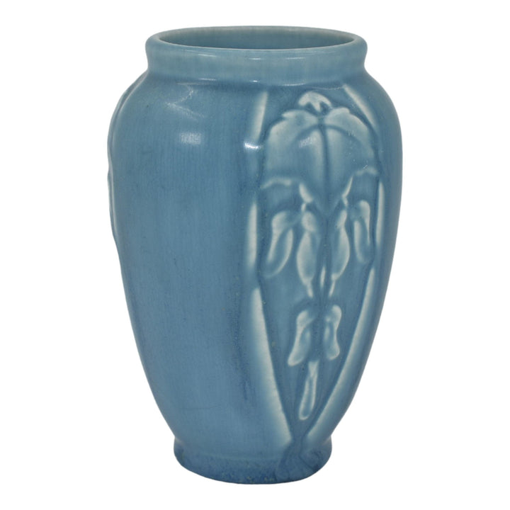 Rookwood 1927 Vintage Art Pottery Blue Bleeding Hearts Ceramic Vase 2123 - Just Art Pottery