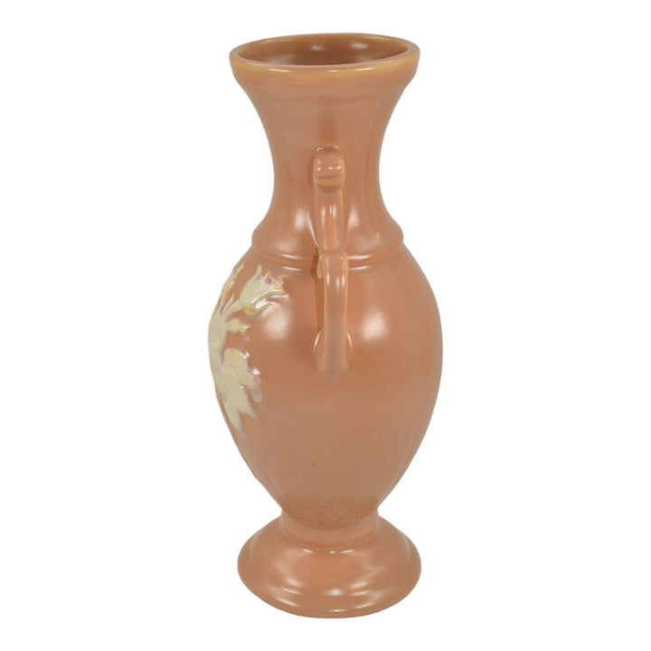 Weller Cameo Late 1930s Vintage Art Deco Pottery Handled Tan Ceramic Vase - Just Art Pottery