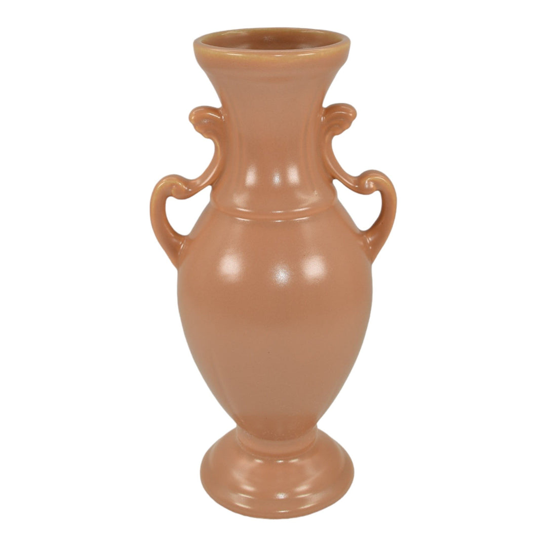 Weller Cameo Late 1930s Vintage Art Deco Pottery Handled Tan Ceramic Vase - Just Art Pottery