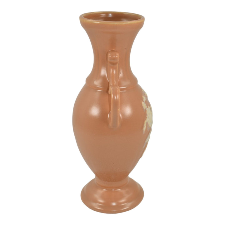 Weller Cameo Late 1930s Vintage Art Deco Pottery Handled Tan Ceramic Vase