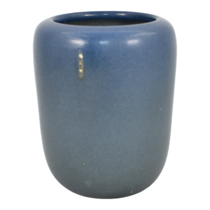North Dakota School of Mines Vintage Art Pottery Blue Trial Glaze Vase Hammers