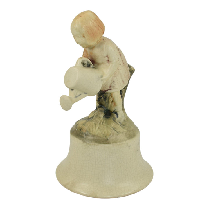 Weller Muskota 1920s Vintage Pottery Girl With A Watering Can Ceramic Figurine
