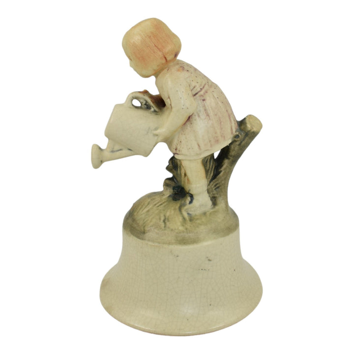 Weller Muskota 1920s Vintage Pottery Girl With A Watering Can Ceramic Figurine