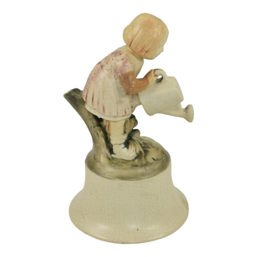 Weller Muskota 1920s Vintage Pottery Girl With A Watering Can Ceramic Figurine