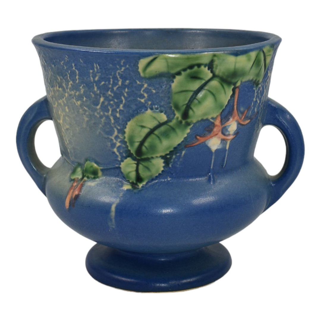 Roseville Fuchsia Blue 1938 Vintage Art Pottery Ceramic Flower Pot Planter 646-5