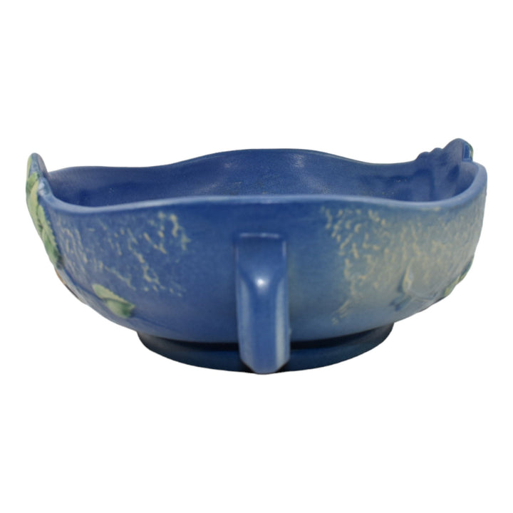 Roseville Fuchsia Blue 1938 Vintage Art Pottery Ceramic Console Bowl 353-14