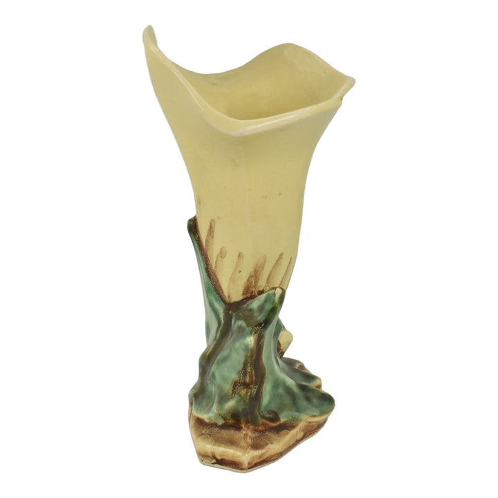 McCoy 1947 Mid Century Modern Art Pottery Yellow Lily Bud Flower Form Vase 73