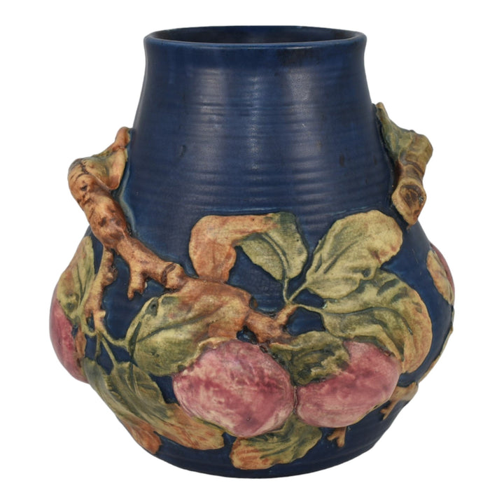 Weller Baldin 1915-20 Vintage Art Pottery Red Apple Blue Ceramic Large Vase