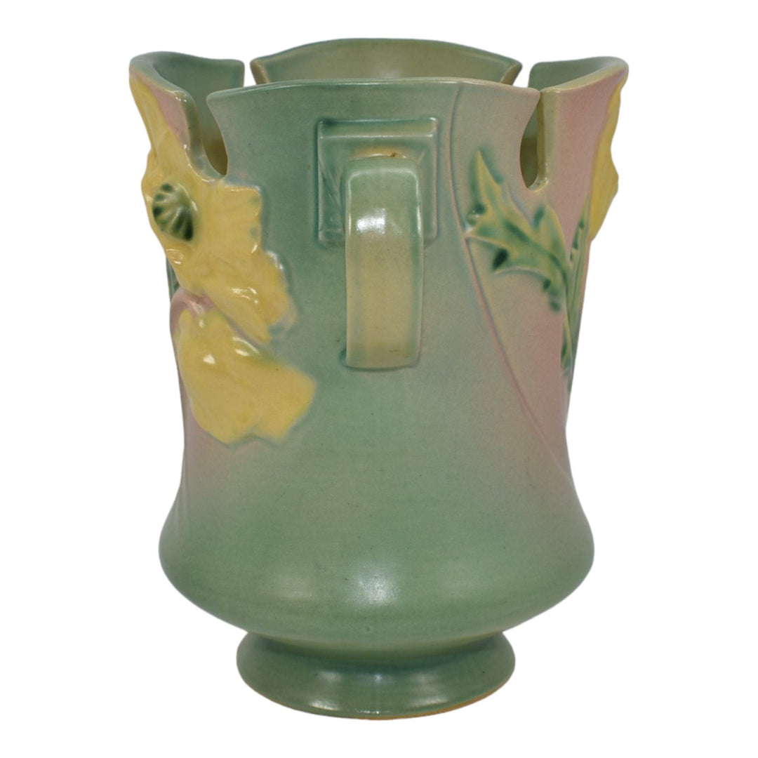 Roseville Poppy Green 1938 Vintage Art Deco Pottery Ceramic Vase 869-7