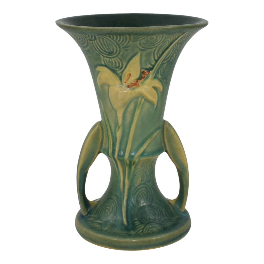 Roseville Zephyr Lily Green 1946 Mid Century Modern Pottery Ceramic Vase 132-7