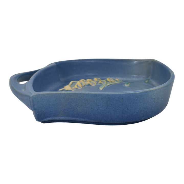Roseville Foxglove Blue 1942 Mid Century Modern Art Pottery Ceramic Tray 419-8