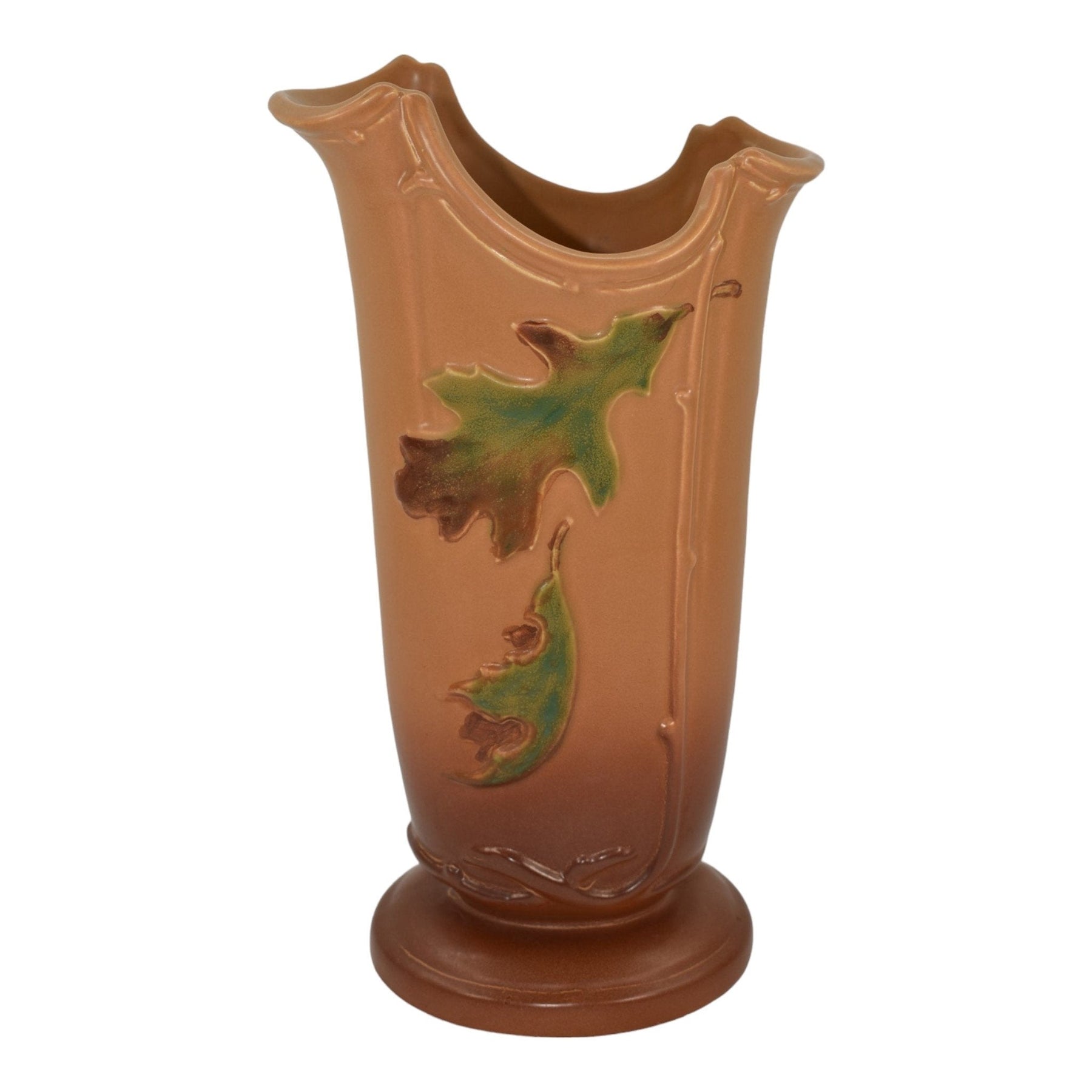 Weller Oak Leaf 1930s Vintage Art Deco Pottery Brown Acorn Ceramic